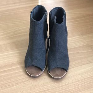 Toms peep toe booties